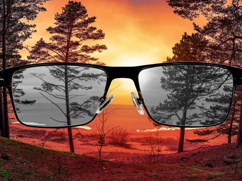 Photo illustration of sunset landscape.