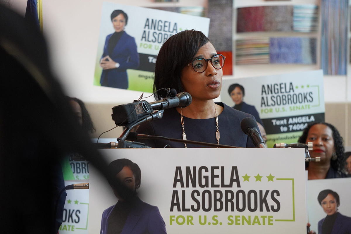 Prince George's County Executive Angela Alsobrooks has a 5-point lead over Republican Larry Hogan in their U.S. Senate contest, a new poll shows.